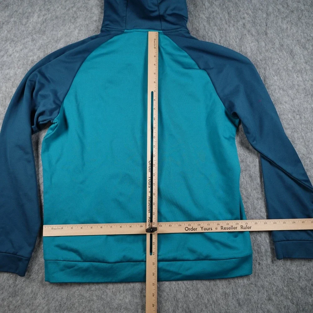 Nike Hoodie Mens Extra Large Teal Blue Colorblock Therma Fit Dri Fit Training